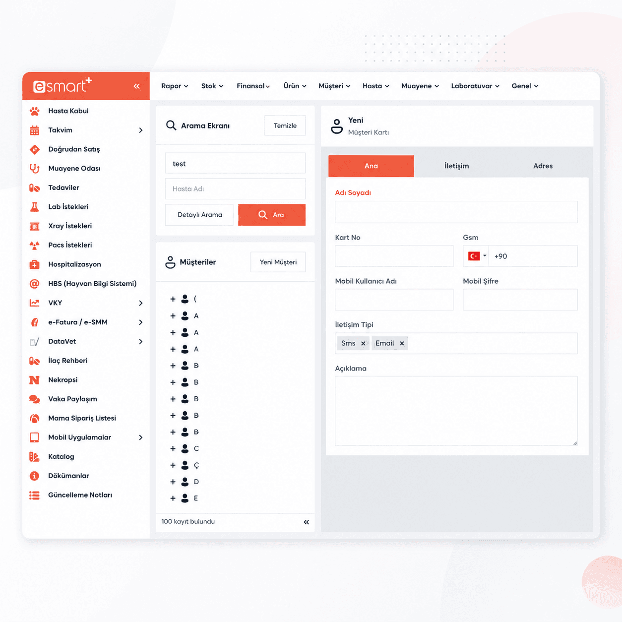 Müşteri ve Hasta Kartları — Smart Plus screenshot